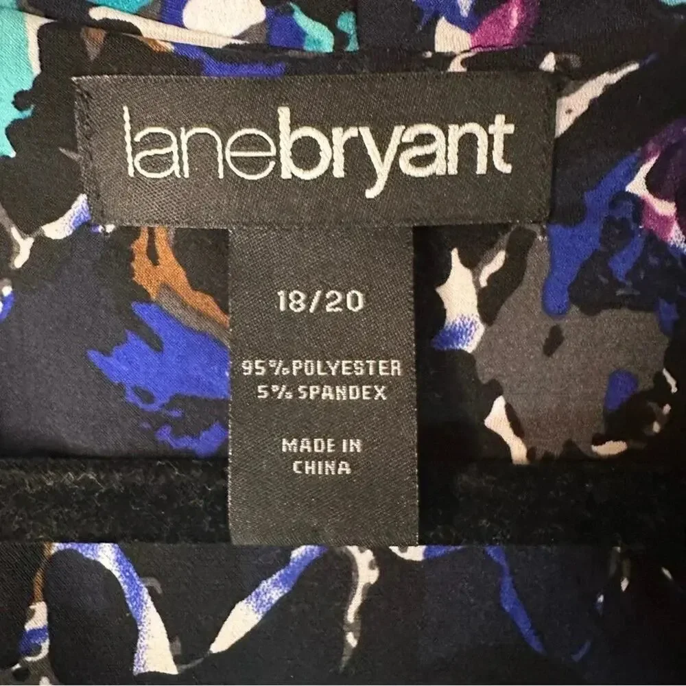 Lane Bryant floral ruffle Wrap style Dress colorful 3/4 sleeves belt plus size_4